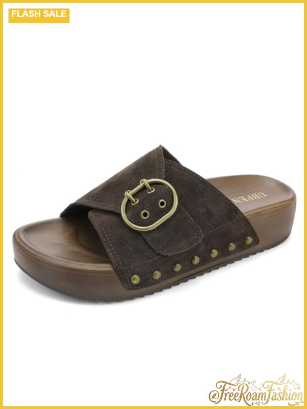 Women's Suede Platform Slide Sandals Slip-On Comfort